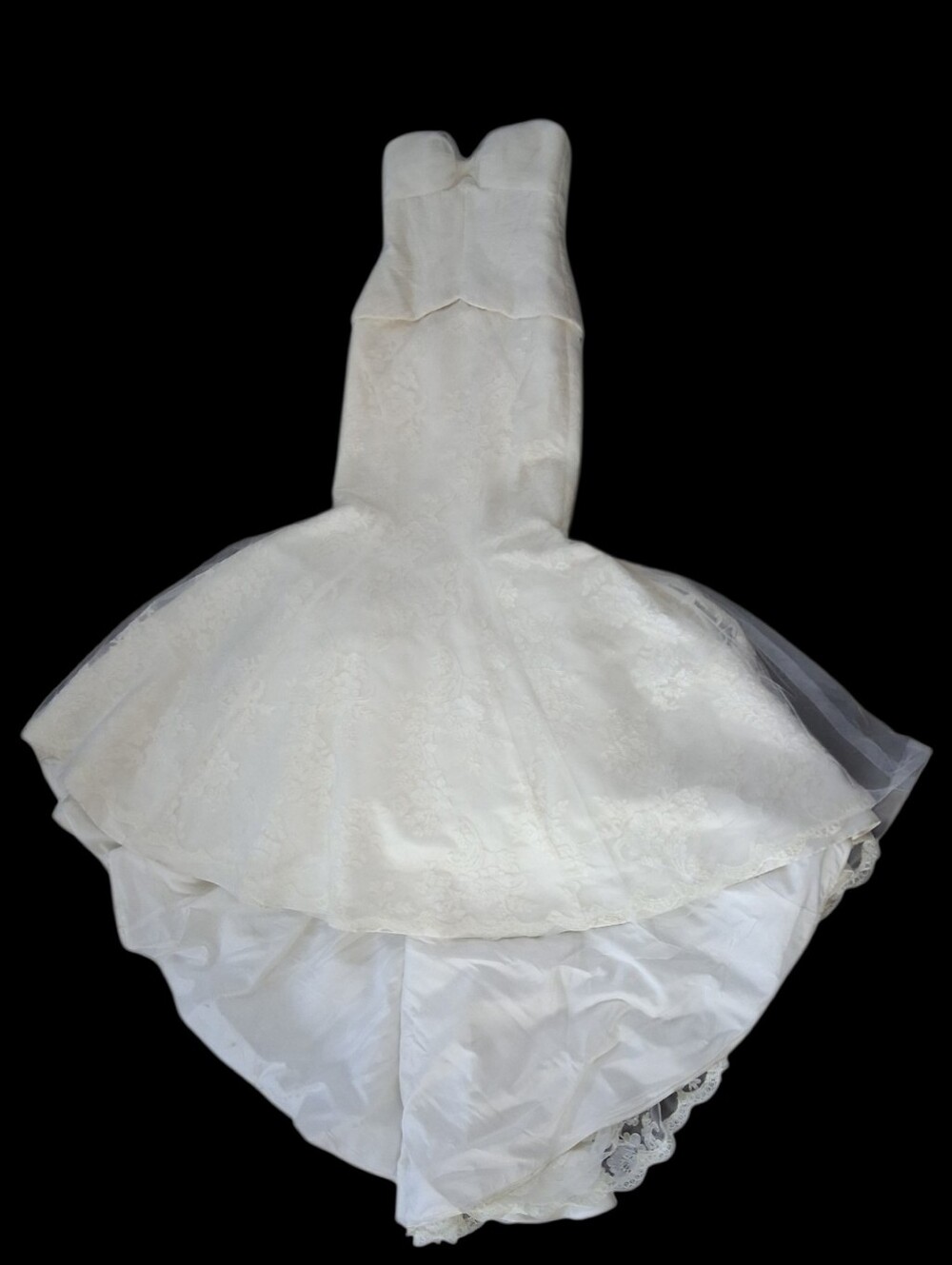 Truly Zac Posen Lace Trumpet Wedding Dress Sz 4 Unaltered + Trumpet Slip Include